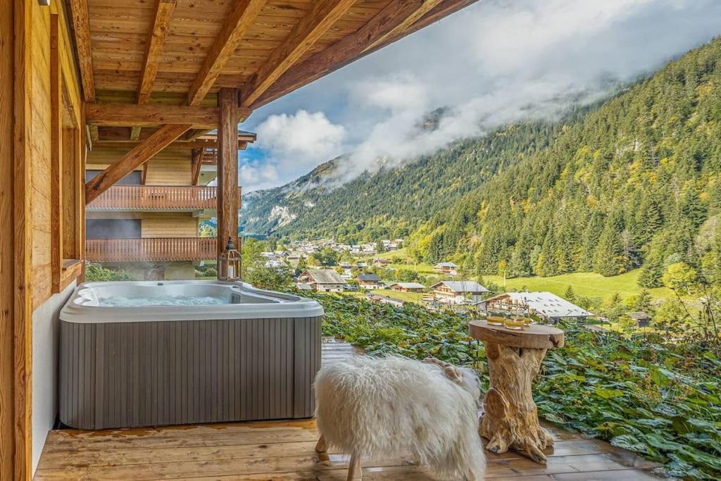 Chalet 1100 - Bo Immobilier Chatel - A Mi-Chemin Du Centre Et Du Linga - Jacuzzi Sauna Et Cheminee Exterior foto